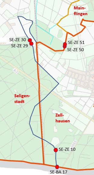 Karte Zellhausen-Seligenstadt