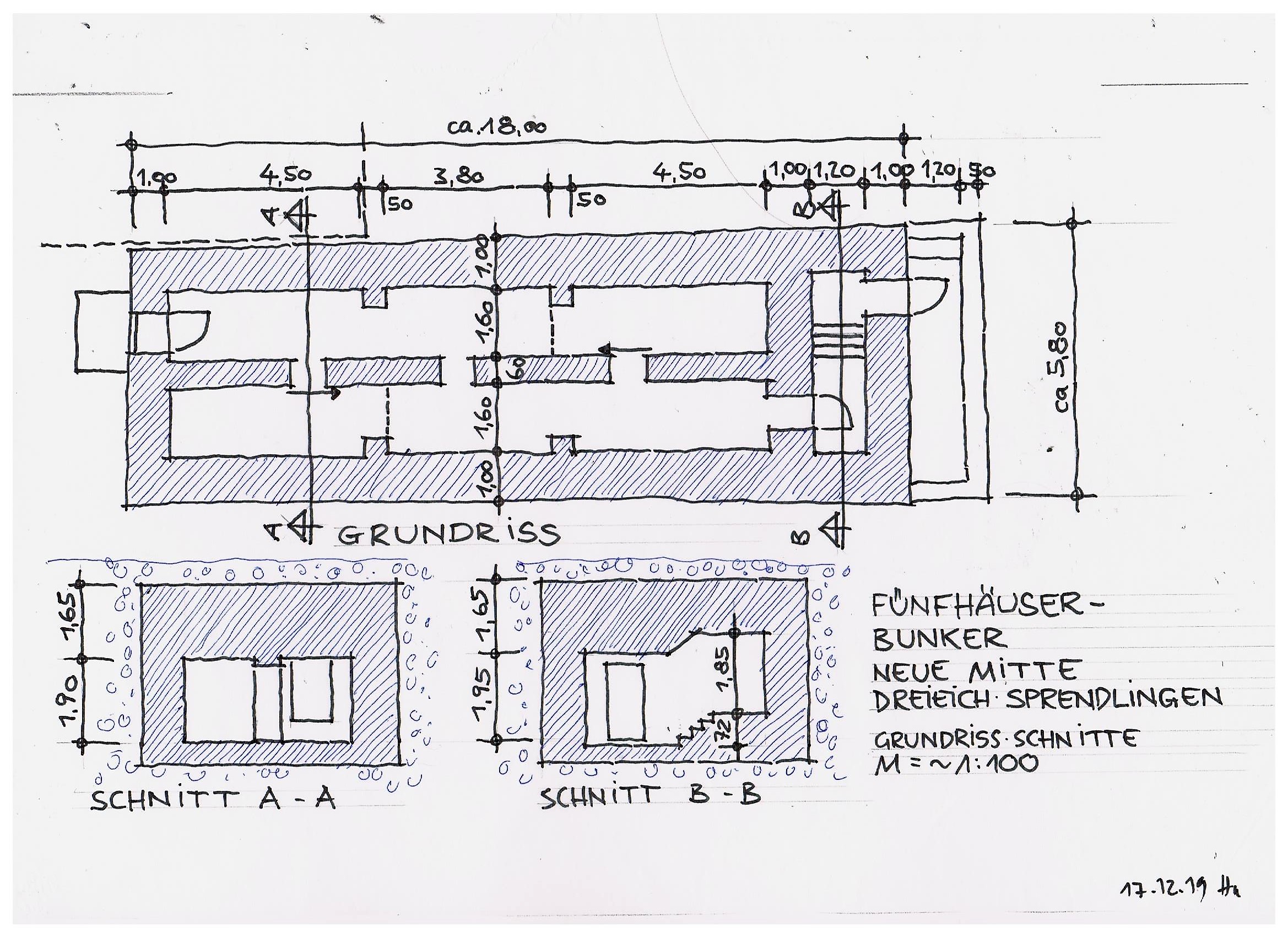 Skizze Fünfhäuserbunker